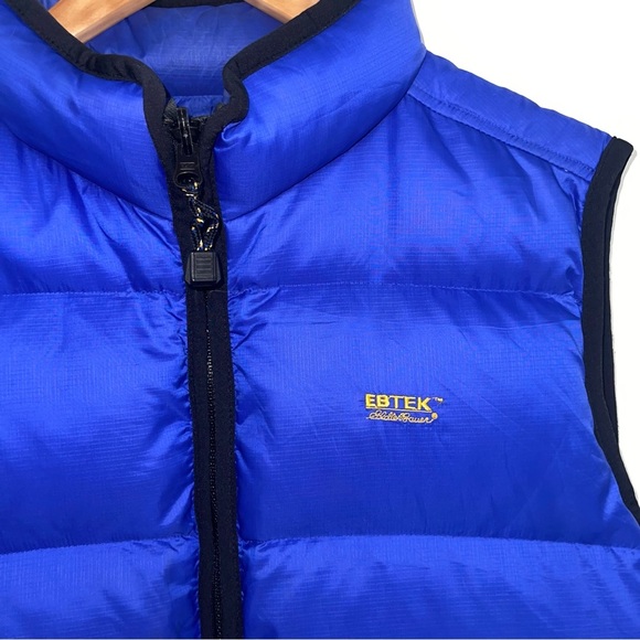Eddie Bauer Vest Men's Size Medium Blue Black‎ EBTEK Vintage Puffy Down Filled - Picture 7 of 11